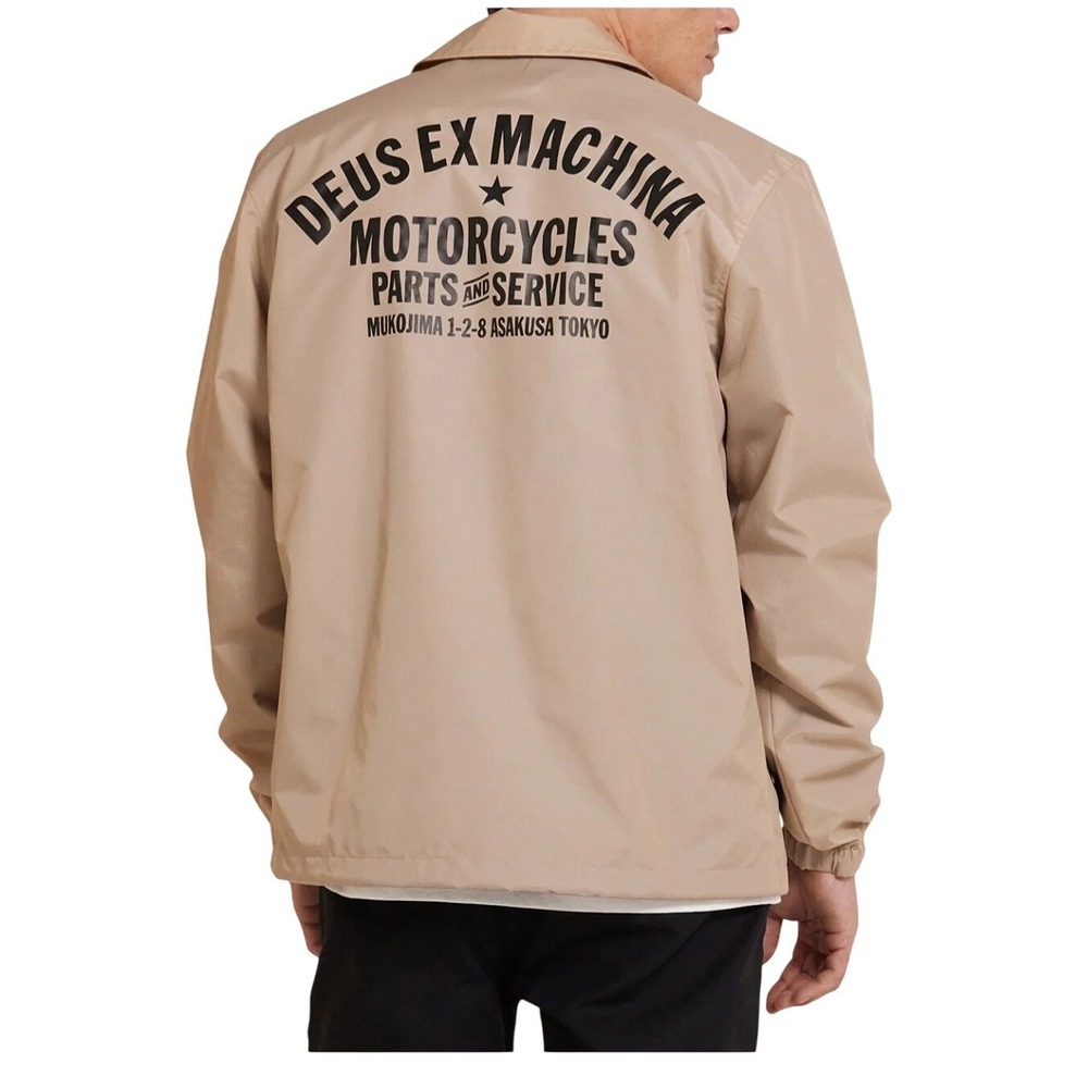 Deus Ex Machina Mens Tokyo Coach Jacket Khaki Tan Size S NEW